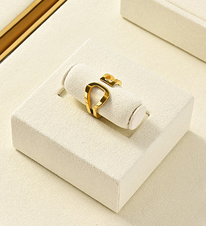 Luxury microfiber jewelry display plate mirror gold high-end ring necklace pendant display props