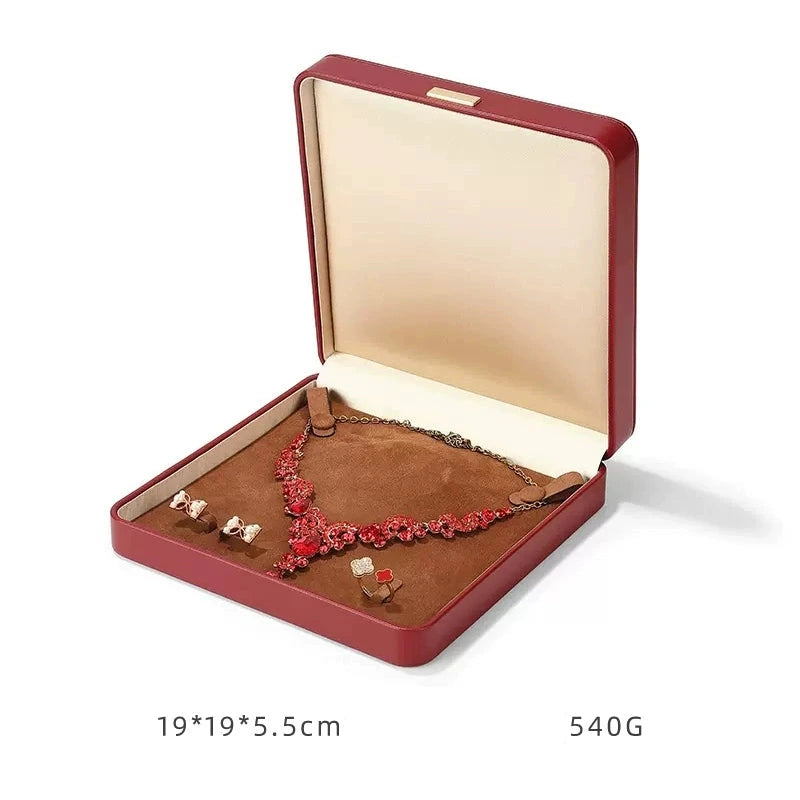 Light luxury Jewelry box high-end export suede inner bracelet bracelet necklace ring box high-end