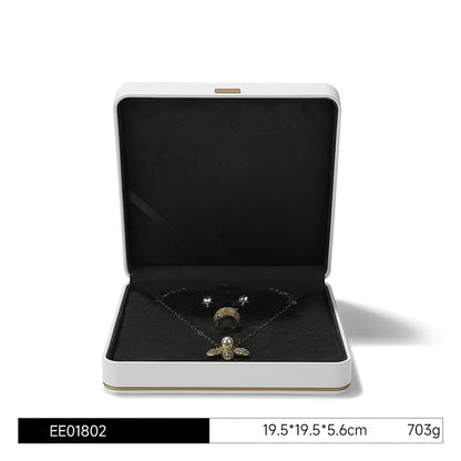 Jewelry box, wedding PU leather ring box, earrings, necklace storage box, confession jewelry packaging, gift box