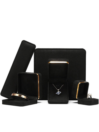 Light Luxury Jet Black Ring Box, Small Fine Jewelry Box, Necklace, Bracelet Jewelry Packaging Box, Gift Box