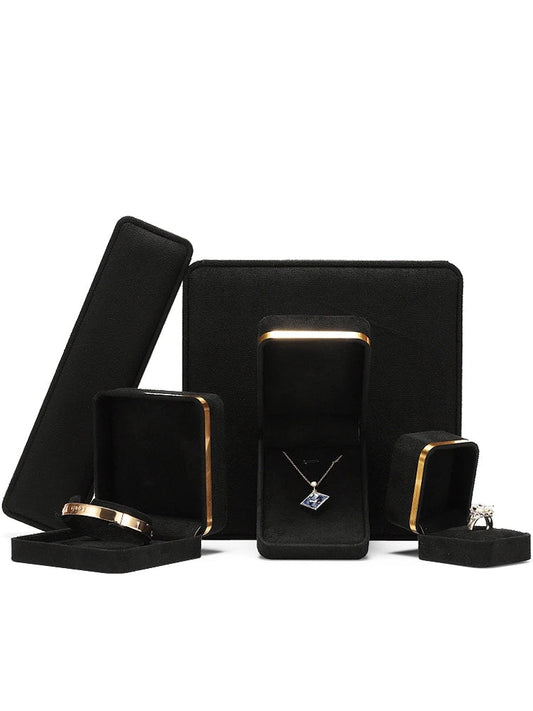 Light Luxury Jet Black Ring Box, Small Fine Jewelry Box, Necklace, Bracelet Jewelry Packaging Box, Gift Box
