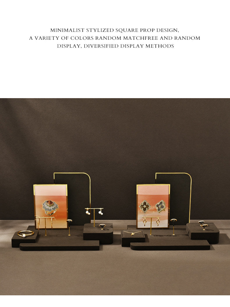 Luxury jewelry display props, microfiber rings, earrings, necklaces, plates, counter displays Jim Display