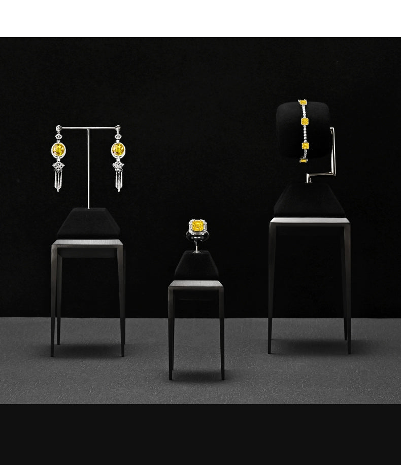 Light luxury jewelry display stand, brushed metal watch, necklace, rings, earrings, jewelry display props