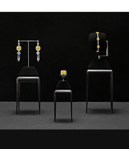 Light luxury jewelry display stand, brushed metal watch, necklace, rings, earrings, jewelry display props