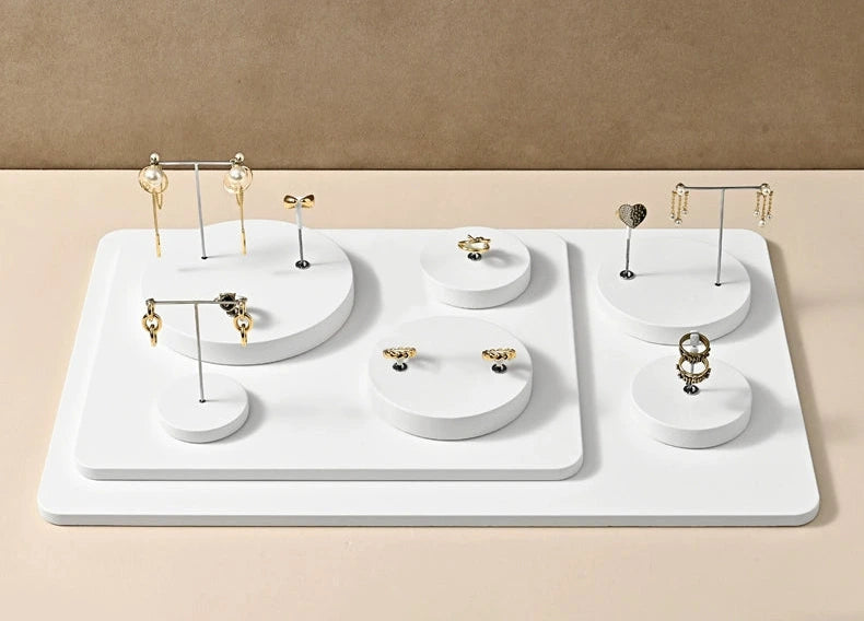 Light luxury jewelry display stand, PU white earrings, ring pendants, jewelry display props