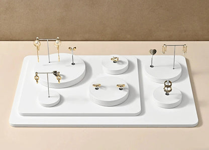 Light luxury jewelry display stand, PU white earrings, ring pendants, jewelry display props