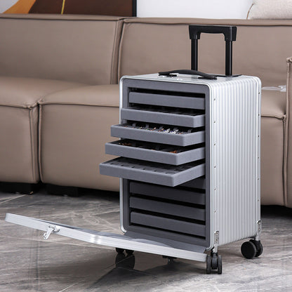 Aluminum and magnesium alloy high-grade large-capacity jewelry case Luxury portable jewelry trolley flight case Jim Display