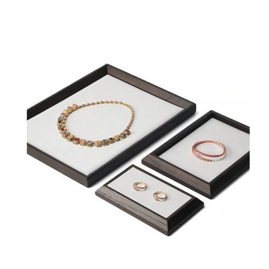 Light Luxury Solid Wood Jewelry Display Props, Rings, Necklaces, Ear Accessories, Storage Trays, Counter Toy Jewelry Trays