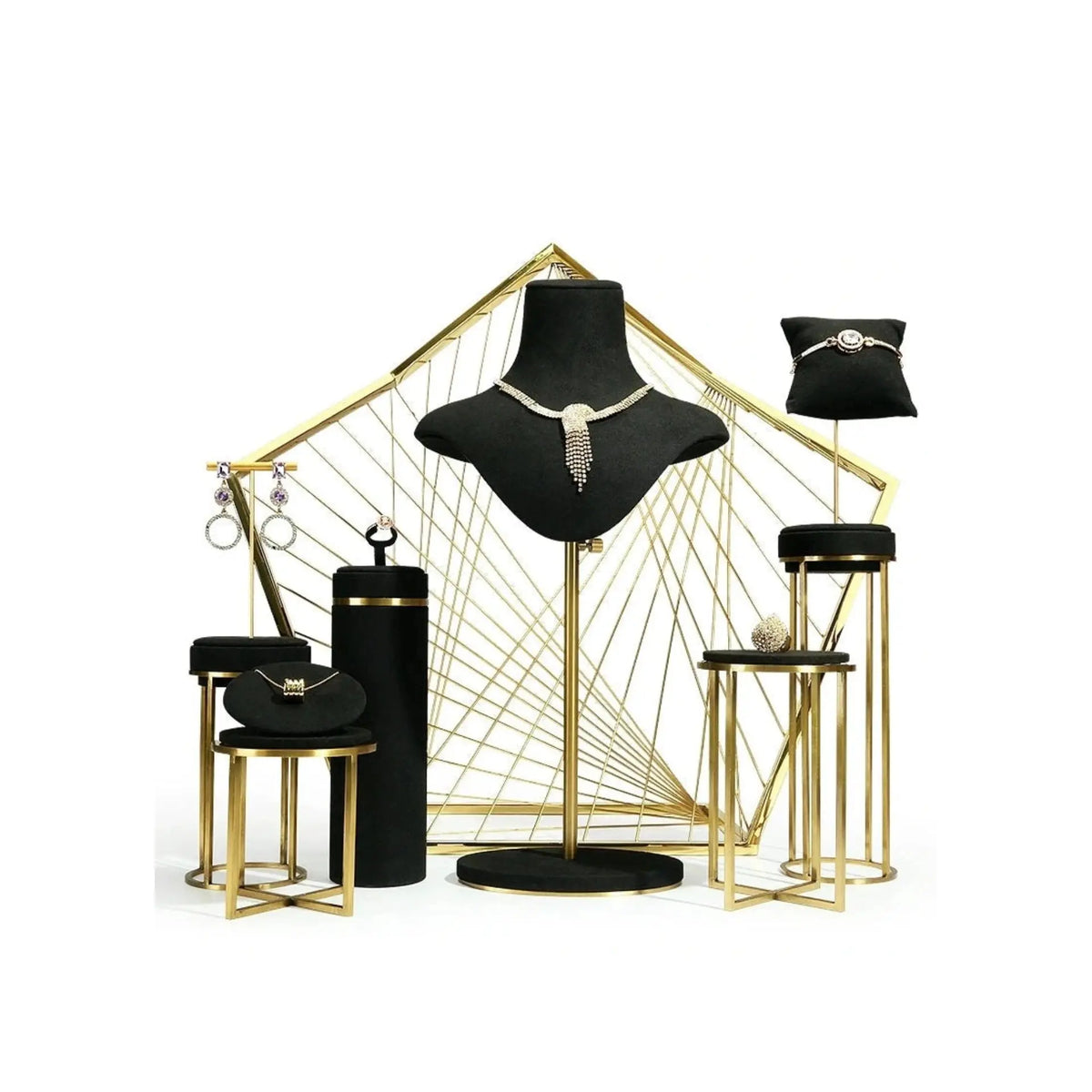 Black Window Display Stand – revolving jewelry display