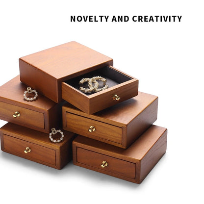Jewelry box, national style solid wood box, ring, earring, bracelet, trinket storage box, exquisite cultural gift box, wooden