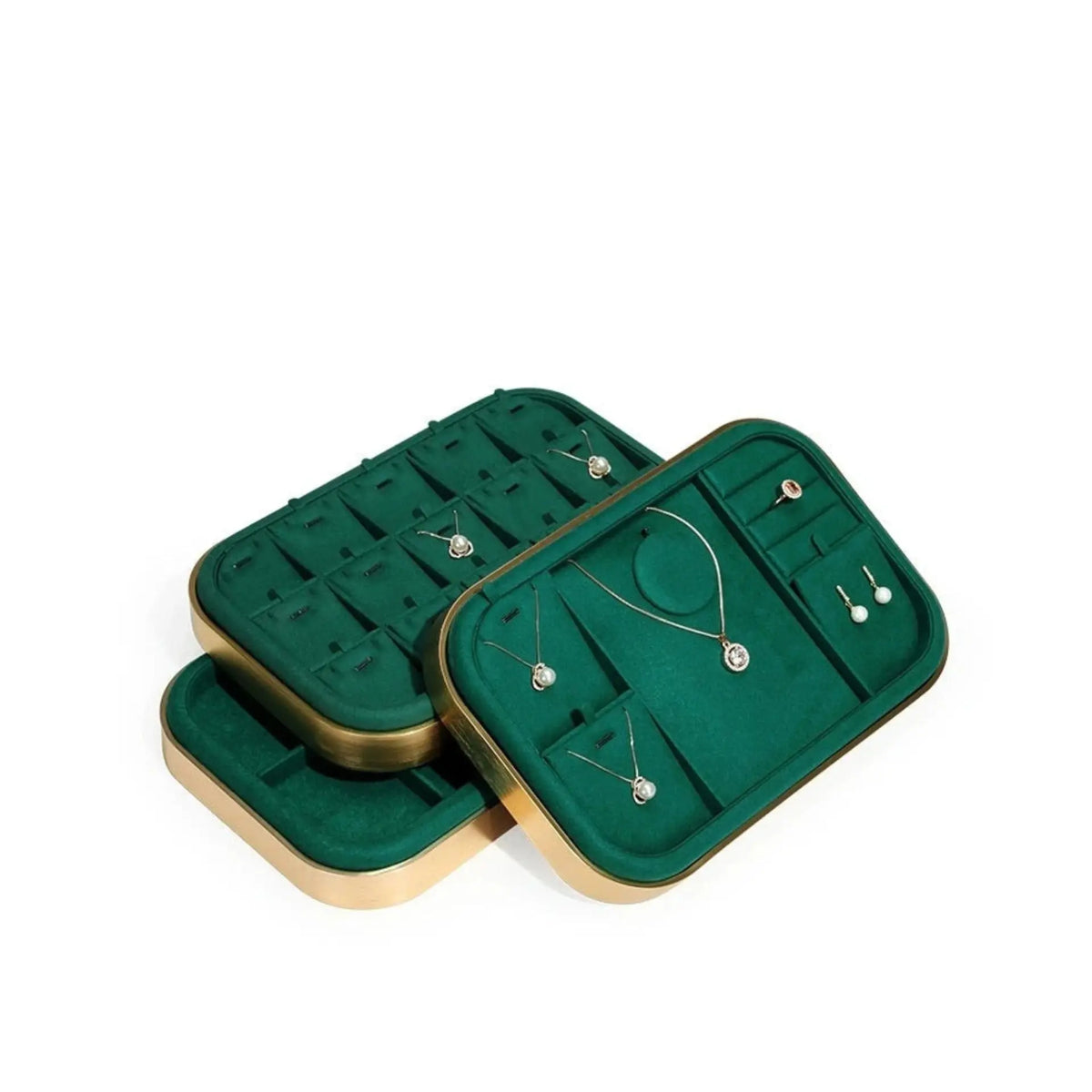 Green Metal Jewelry Tray – jewelry display trays with lids