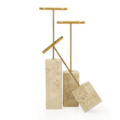 Yellow plaster earrings display, creative jewelry display, jewelry display shooting props