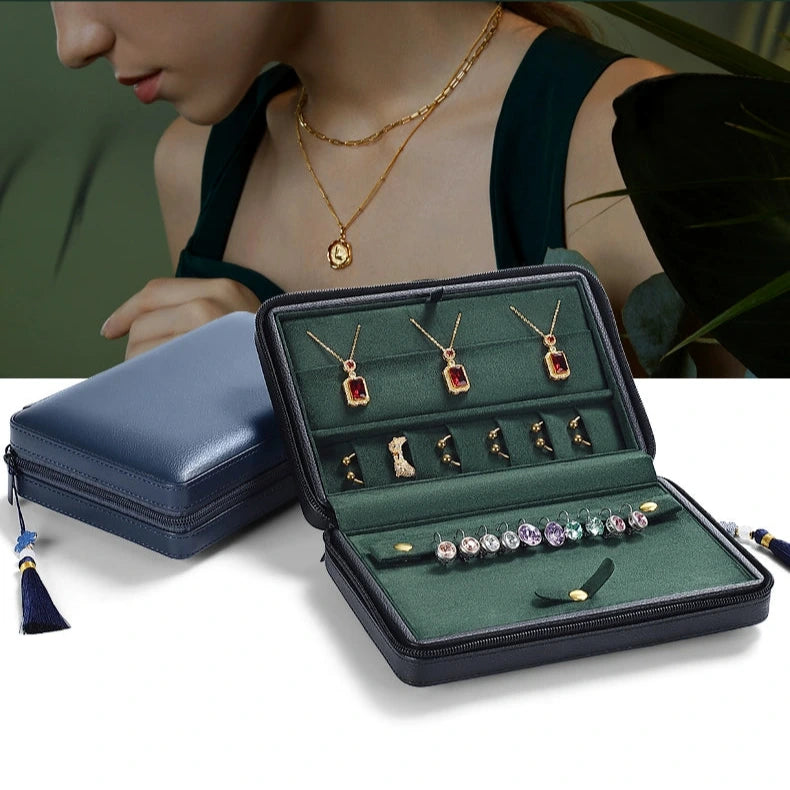 Leatherette traveling jewelry case, multi-jewelry case, jewelry display, jewelry exhibition traveling case
