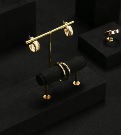 Luxury jewelry display props, high-end metal microfiber necklace, ring counter, jewelry display rack