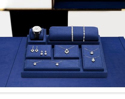 Light luxury jewelry display props, high-end microfiber rings, necklaces, watch displays, jewelry display shelves