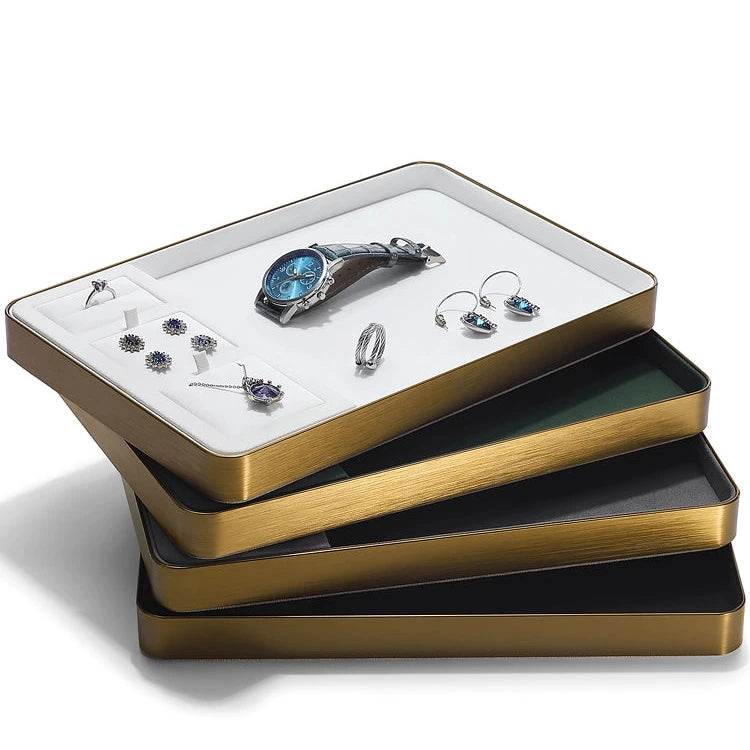 light luxury metal rounded jewelry display tray ring necklace bracelet watch jewelry tray jewelry storage tray