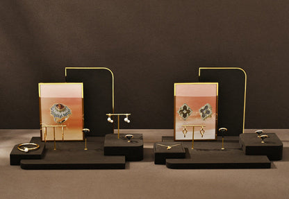 Luxury jewelry display props, microfiber rings, earrings, necklaces, plates, counter displays Jim Display