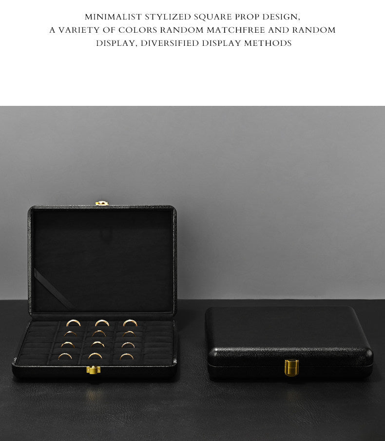 Luxury jewelry box, high-end leather rings, necklaces, earrings, jewelry storage box, display display packaging