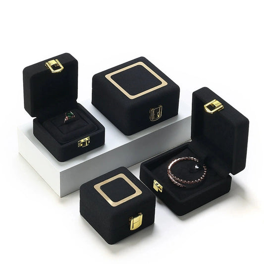 Jewelry Box, Microfiber Metal Buckle, Ring, Pendant Box, Jewelry Storage, Box, Necklace, Gift Box