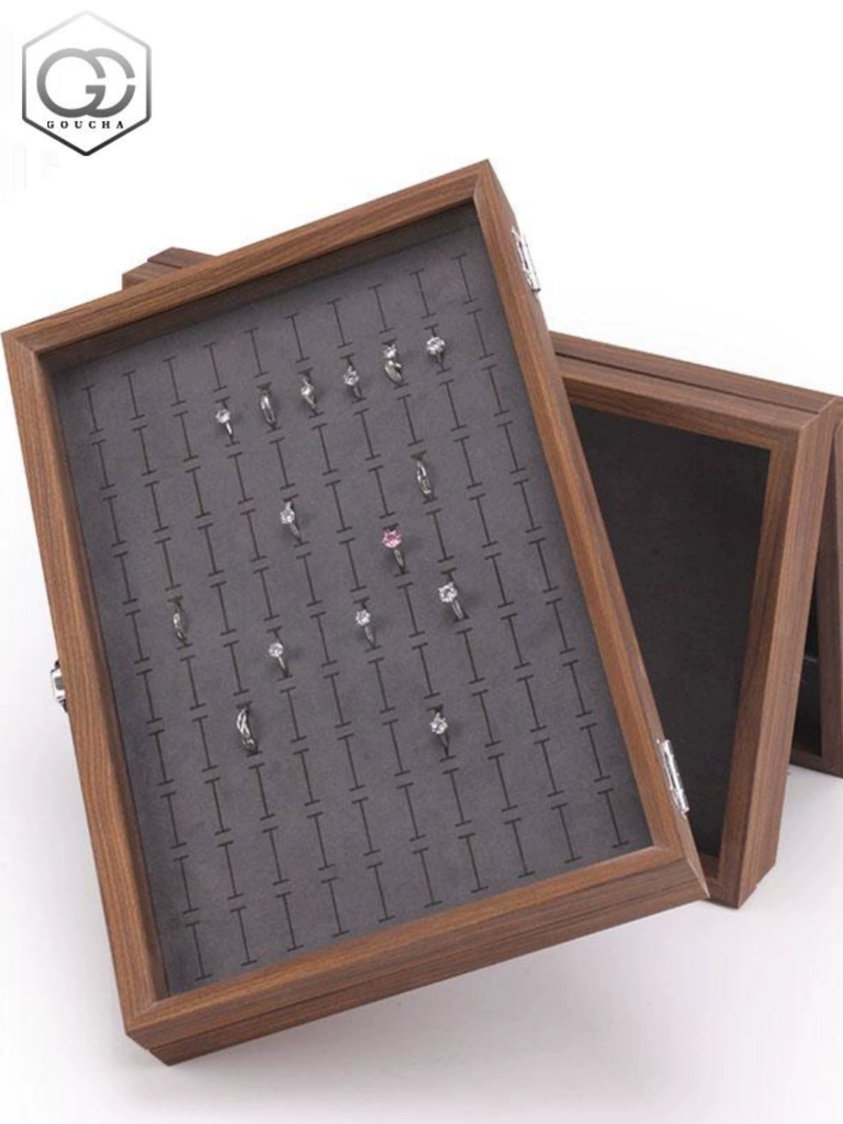 High-end walnut color look at the pallet jewelry tray jewelry display ornament large capacity bracelet earrings storage box