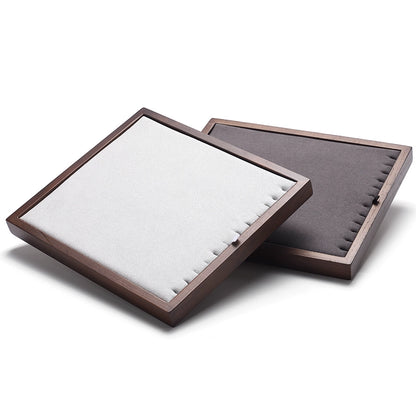 Folding Necklace Display Stand Solid Wood Microfiber Vertical Pendant Storage Rack Store Jewelry Display Props