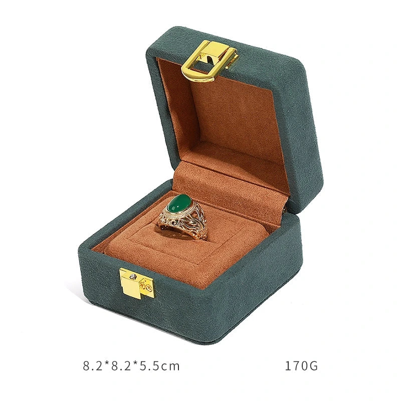 Orange Microfiber Jewelry Box Premium Ring Box Single Ring Jewelry Box Bracelet Box Necklace Box Gift Box With Lock