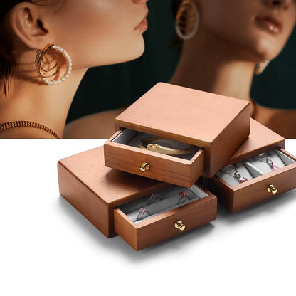 Jewelry box, national style solid wood box, ring, earring, bracelet, trinket storage box, exquisite cultural gift box, wooden