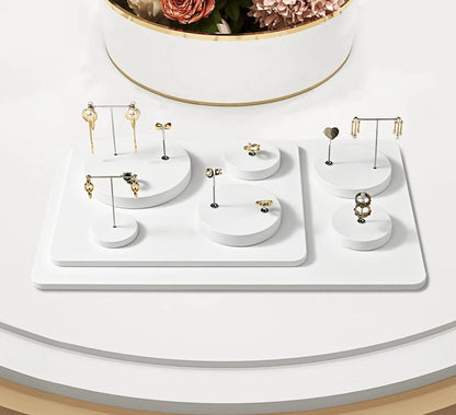 Light luxury jewelry display stand, PU white earrings, ring pendants, jewelry display props