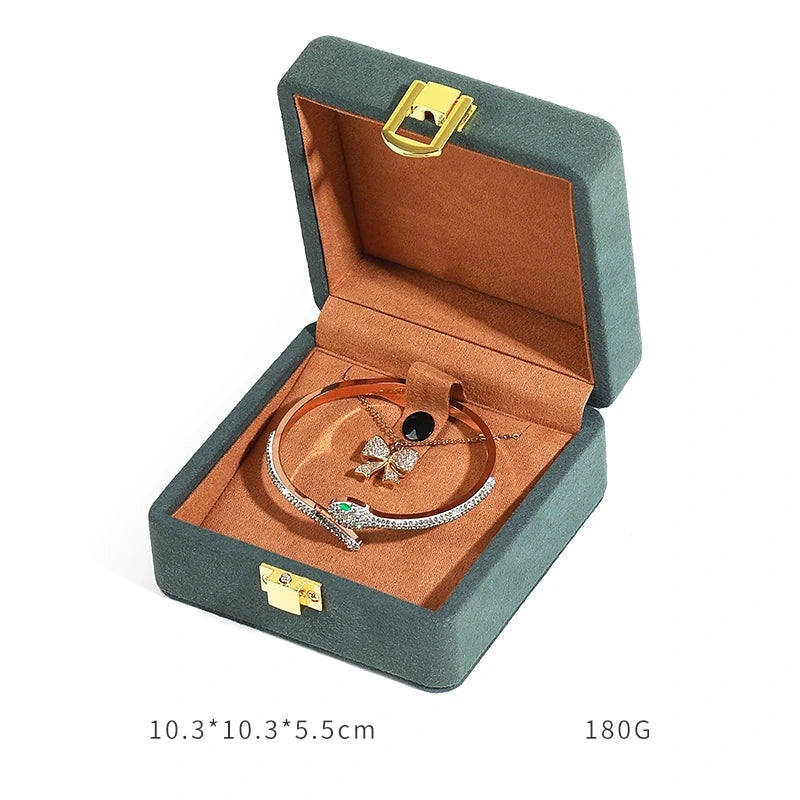 Orange Microfiber Jewelry Box Premium Ring Box Single Ring Jewelry Box Bracelet Box Necklace Box Gift Box With Lock