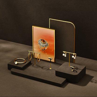 Luxury jewelry display props, microfiber rings, earrings, necklaces, plates, counter displays Jim Display