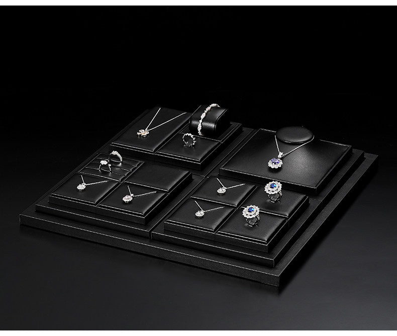 Luxury jewelry display props high-end PU rings, necklaces, earrings racks, counter jewelry display racks