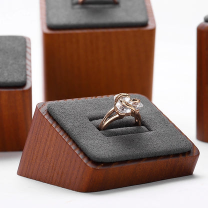 Ring Shelf Display Rack Solid Wood Jewelry Display Props Window Display Display