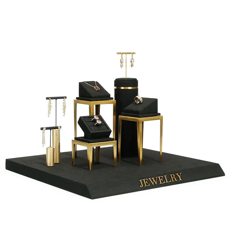 Black jewelry counter display props, necklaces, rings, earrings, studs, bracelets, jewelry display racks