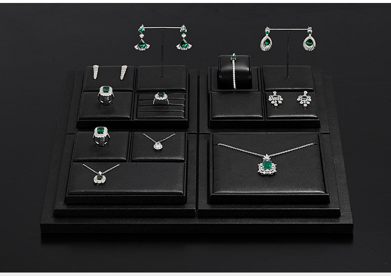 Luxury jewelry display props high-end PU rings, necklaces, earrings racks, counter jewelry display racks