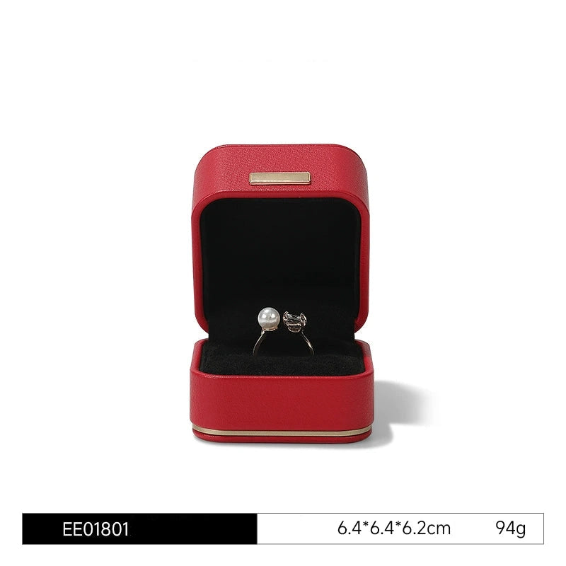 Jewelry box, wedding PU leather ring box, earrings, necklace storage box, confession jewelry packaging, gift box