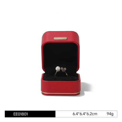 Jewelry box, wedding PU leather ring box, earrings, necklace storage box, confession jewelry packaging, gift box