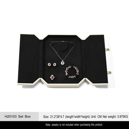 Jewelry Box Folio Snap Ring Necklace Earrings Bracelet Set Box Jewelry Gift Box