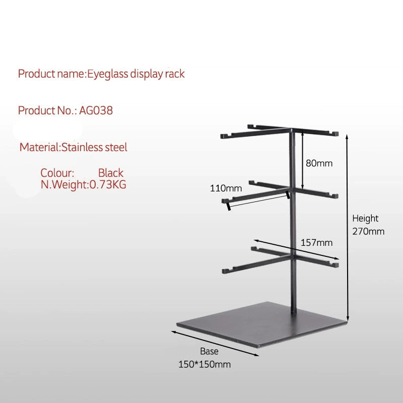 Stainless steel glasses display rack glasses store storage rack display props sunglasses sunglasses table stand new style