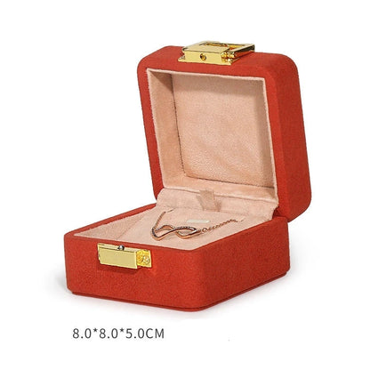 Orange Microfiber Jewelry Box Premium Ring Box Single Ring Jewelry Box Bracelet Box Necklace Box Gift Box With Lock