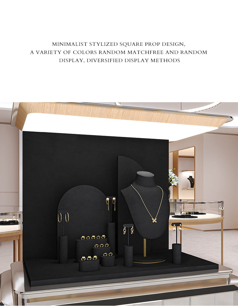 Luxury jewelry display shelf, rings, earrings, necklaces, jewelry display props, window display shelves
