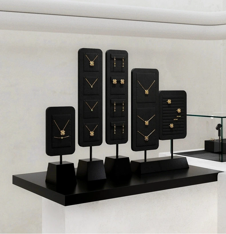 High Grade Jewelry Display Props Premium Black Ring Earrings Necklace Jewelry Display Stand
