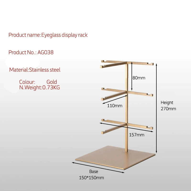 Stainless steel glasses display rack glasses store storage rack display props sunglasses sunglasses table stand new style