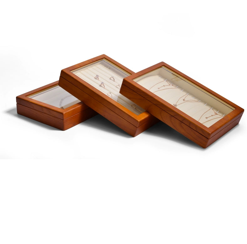 Solid wood jewelry storage box high-end necklace ring earrings bracelet bracelet box jewelry jewelry box