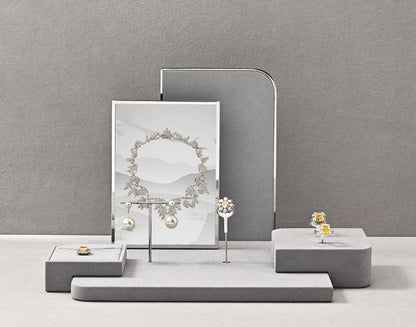 Luxury jewelry display props microfiber ring earrings necklace counter display display plate Jim Display