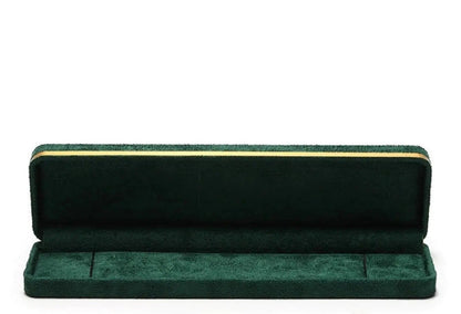 Necklace box dark green 21.5x5.5x2.5cm