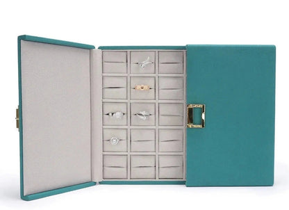 EA01501 Blue Green Double Open Ring Plate 29x23x5.5cm