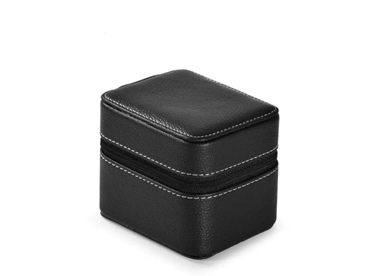 Zippered watch case (black) - B01101 8.5x10x8.5cm