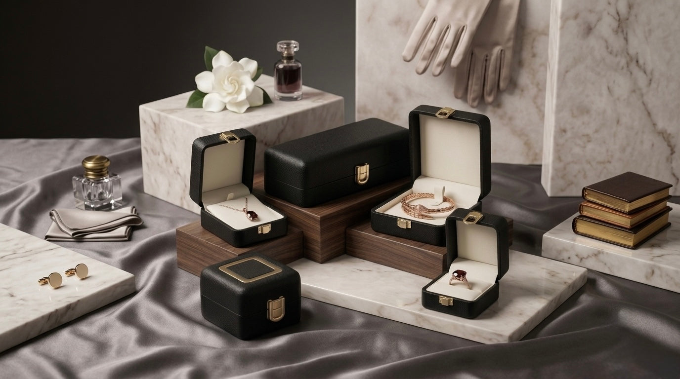 Luxury leather jewellery boxes