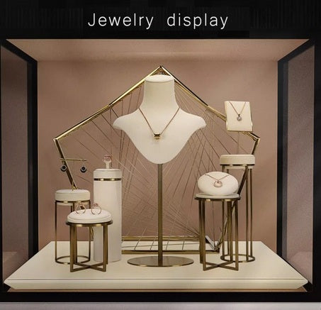 Luxury Off-white Jewelry Window Display