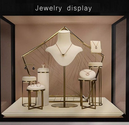 Luxury Off-white Jewelry Window Display